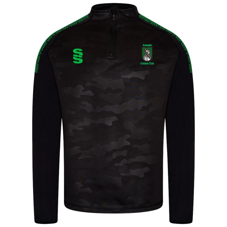 Camo 1/4 Zip Performance Top : Black